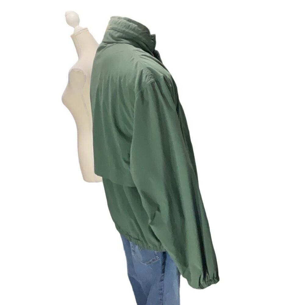 Greg Norman VTG Hooded Lightweight Zip Up Mock Neck Green Shark Jacket Sz Small - Picture 5 of 10